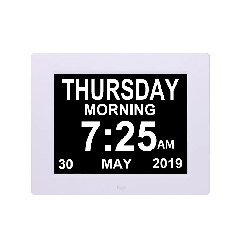 

Led Digital Calendar Day Clock For Senile Dementia Memory Loss With Non-Abbreviated Day & Month, White and black,other