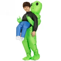 

Funny Inflatable Costume green alien Adult kid Funny Blow Up Suit Party Fancy Dress unisex costume