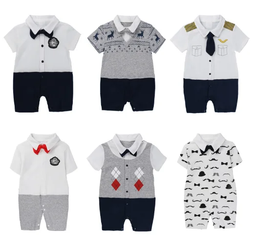 

Summer Hot Sale Gentleman Boy Kid Clothing Children Newborn Baby Romper