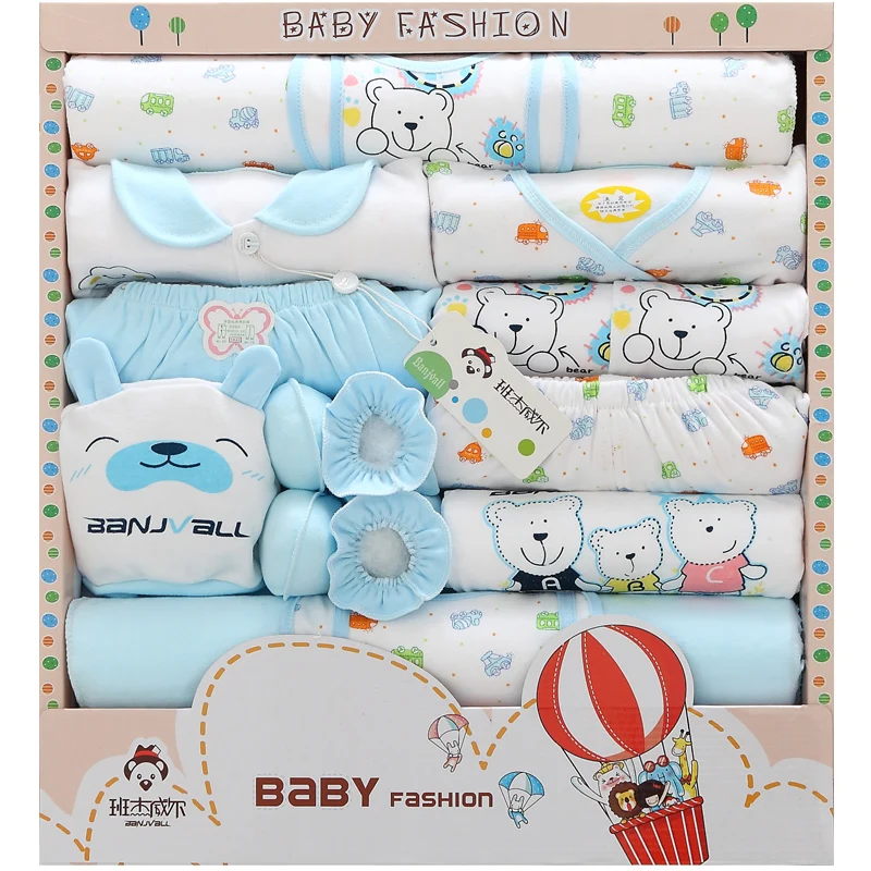 

Wholesale newborn babies gift box pure cotton clothing sets casual new born baby clothes set, Picture shows