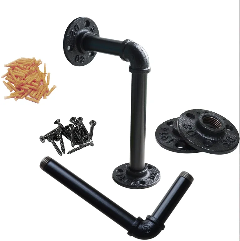Pipe Shelf Brackets Heavy Duty Support L Decorative Metal Steel Floating Wall Mounting Cast Iron