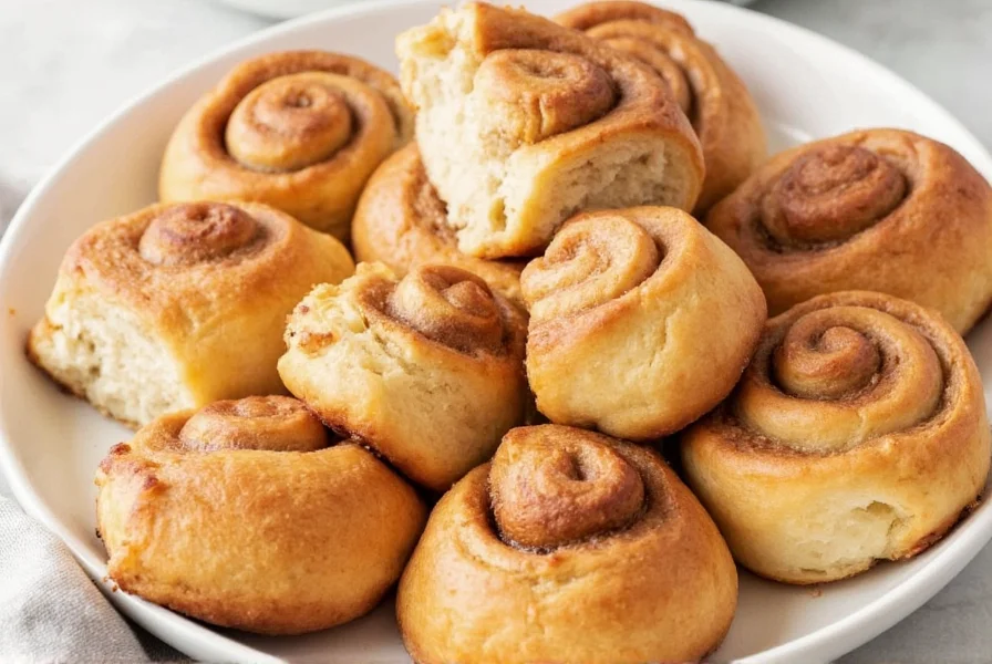 Side-by-side comparison of Pillsbury cinnamon rolls cooked in air fryer versus conventional oven