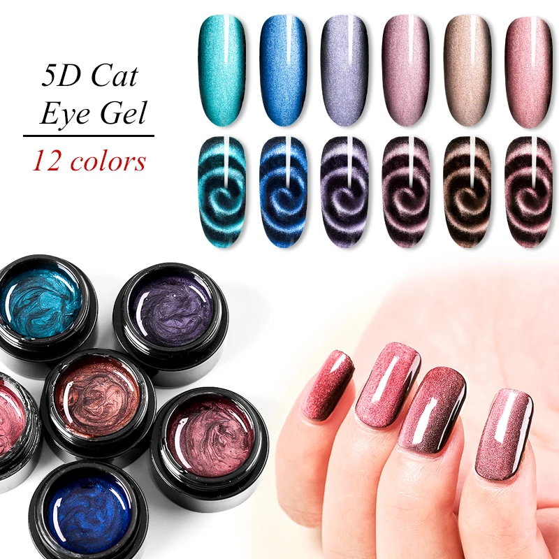 

9d Magnetic Nail Private Label 10d Diamond Uv Magnet Eyes 3d Gold Red White Crystal Color Cat Eye Gel Polish, 12 colors for chosen