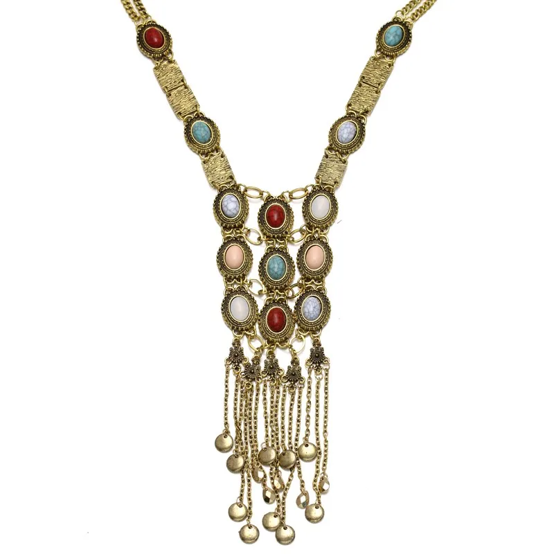 

Bohemian Style Long Tassel Necklace for Women Fashion Accessories Statement Necklace Multi Layer Pearl Beaded Neck Chain