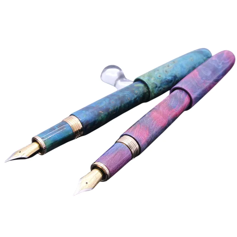 Jinhao 9058 Vintage Natural Stabilized Wood Material Business Office Signature Metal Gift Fountain Pen