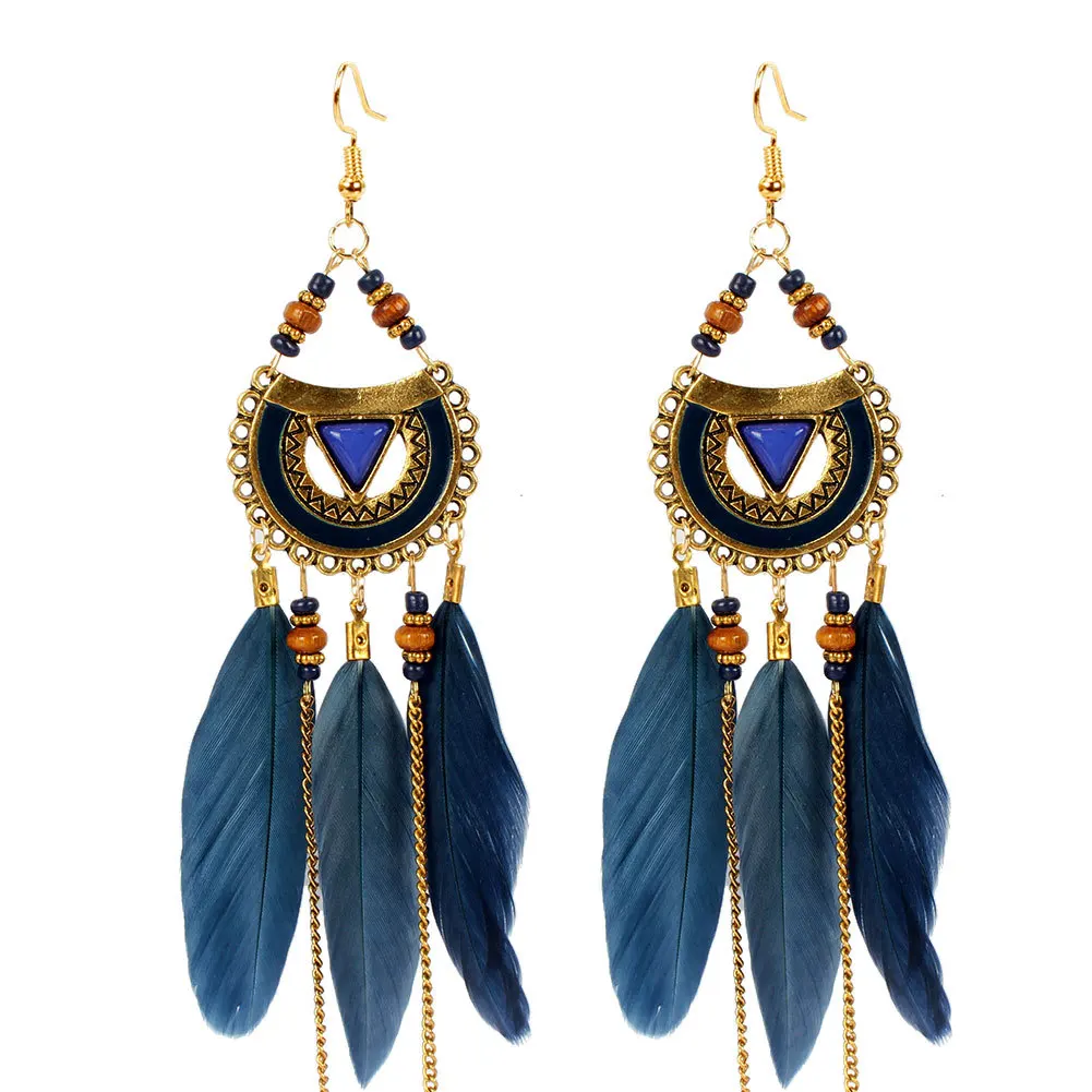 

Bohemian Fringe Tassel Earrings Dangle Statement Earring American Vintage Fairy Tassel Earrings Jewelry for Women, As pics shows