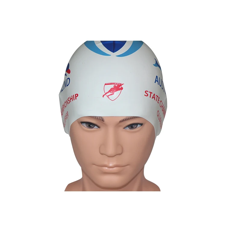 

Soft Waterproof Silicone Custom Seamless Customize Silicone Swim Cap Custom Logo, Blue