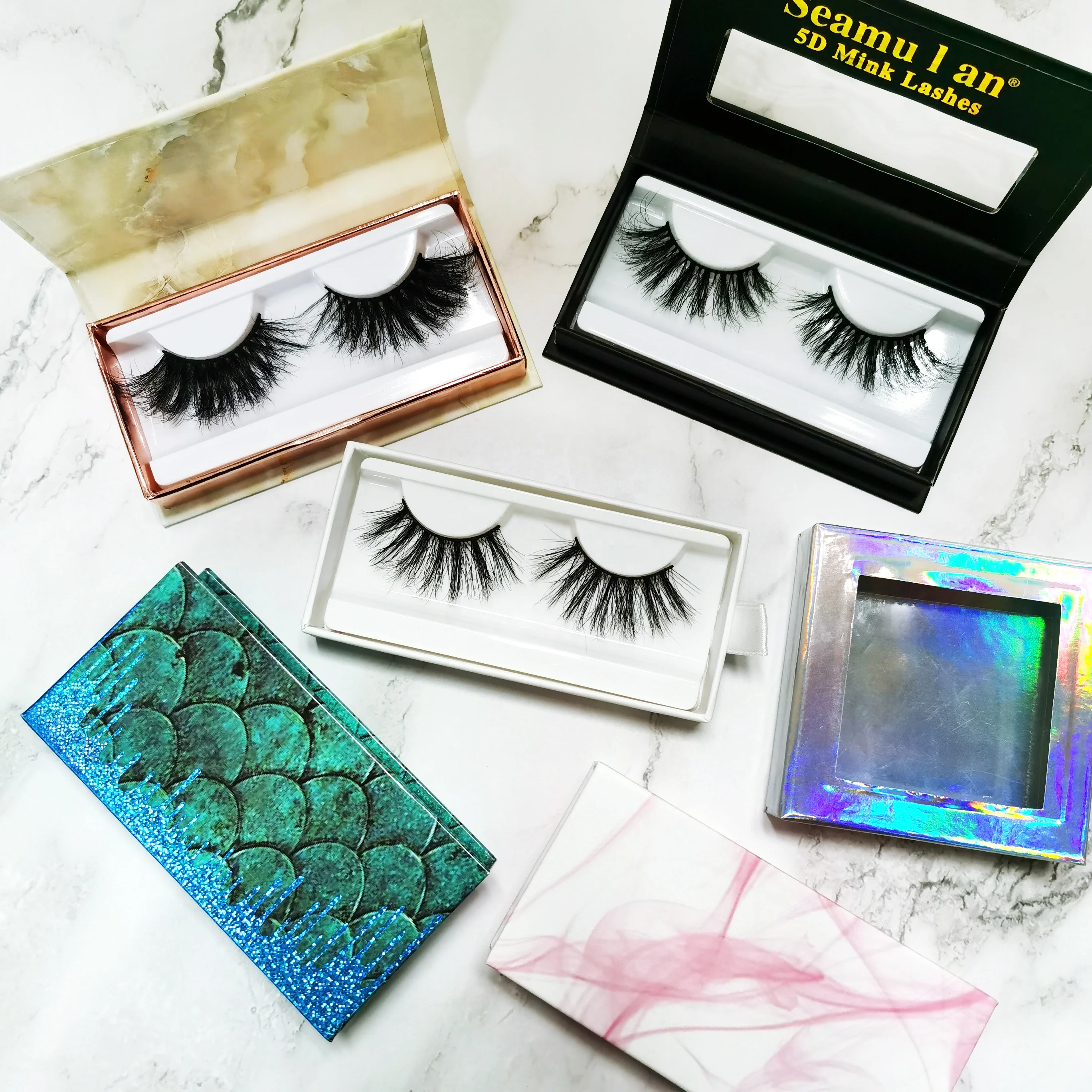 

New Style cruelty free mink lashes package box with your logo private label eyelashes 25mm 3d mink lashes