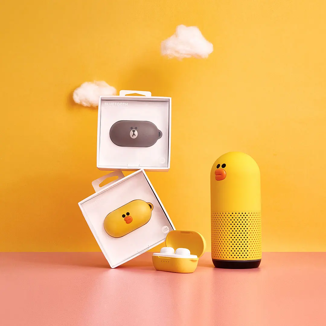

line friends high quality sport headphone BT earphone price, Black