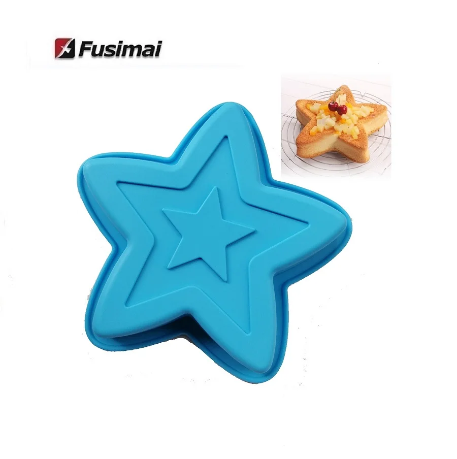 

Fusimai Flag Star Pan Jello Small 6 "birthday Creative Five-pointed Silicone Baking Cake Mold