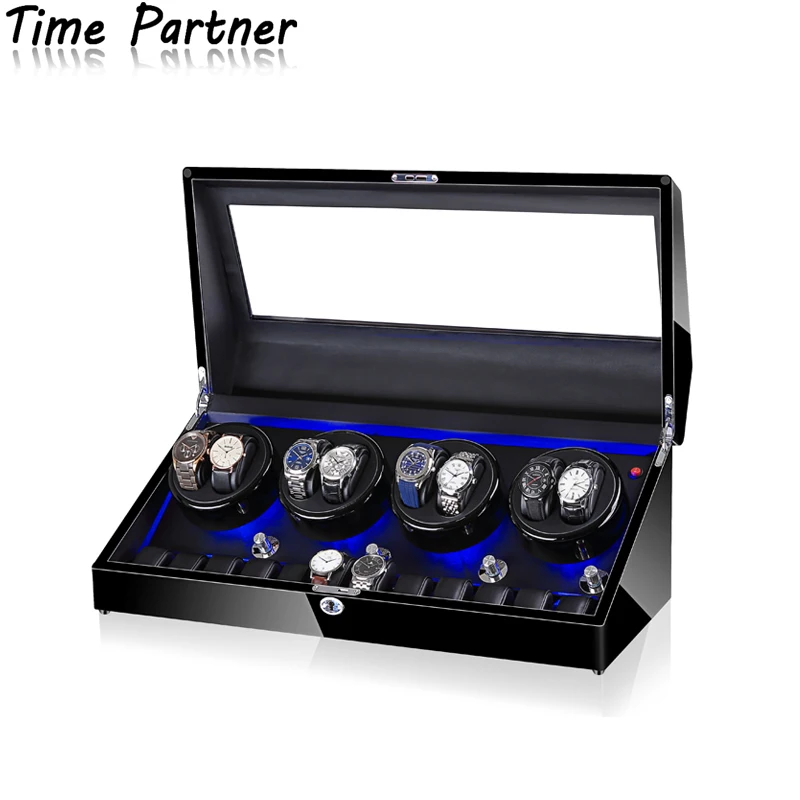 

Time partner large wooden watch winder with 8 automatic slots and 12 storage space, Customized size