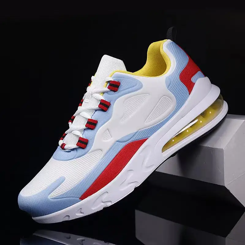 

2022 Wholesale Custom brand ladies black and white men sneaker women running air cushion men sport shoes, 4 colors