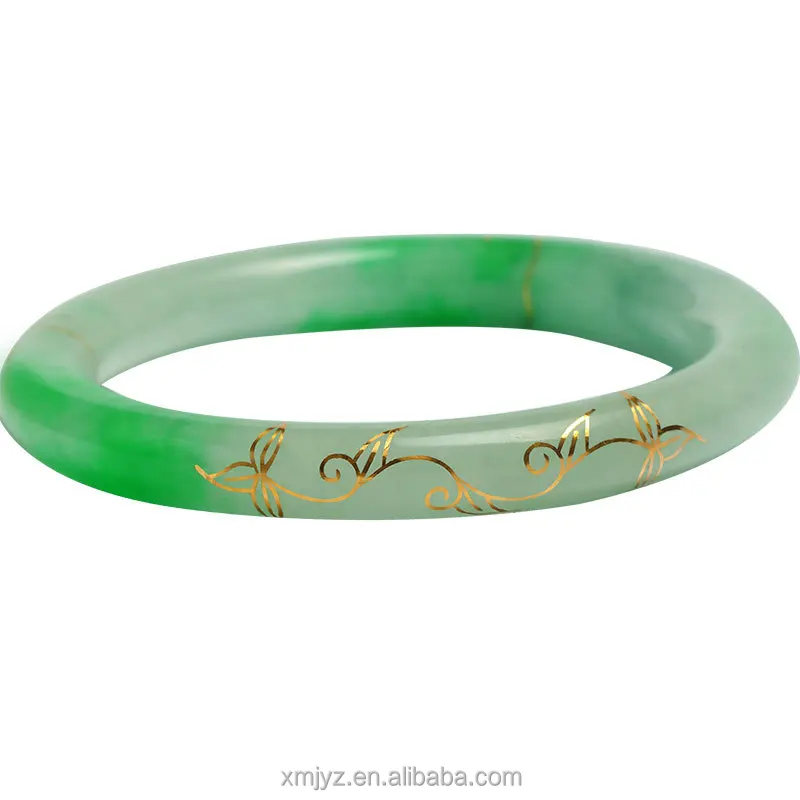 

Certified Broken Jade Jade Bracelet With Gold Inlaid Jade And Gold