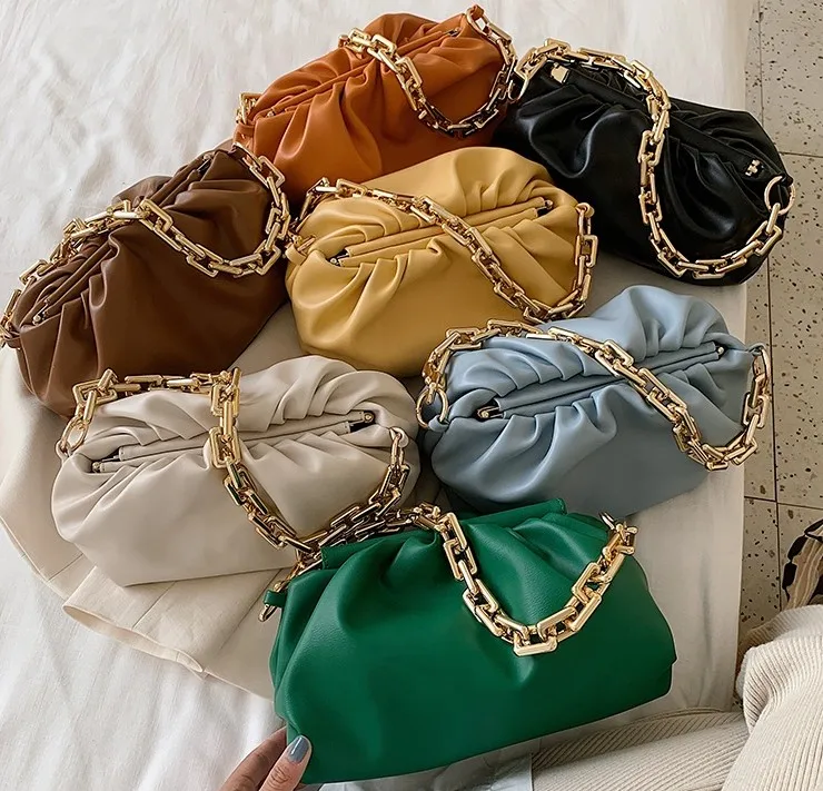 

Low Moq Multi Color Thick Chain Women Fashion Dumpling Shoulder Bag Purses 2022 Handbags, 8 colors