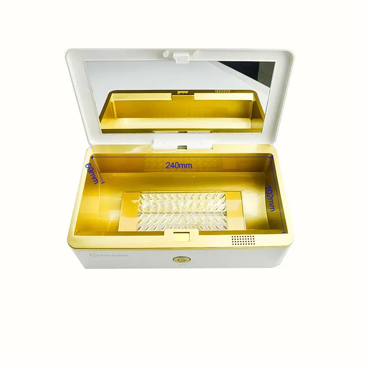 

Beauty Personal Care Mini Clear Cosmetic Case With UV Light And Ozone, White, rose red, purple