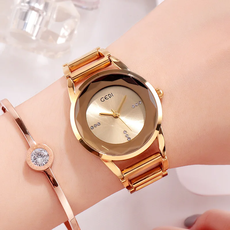 

GEDI Ladies Watch Luxury Brand Women Watches Waterproof Rose Gold Stainless Steel Lady Woman Wrist Watch Clock