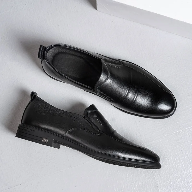 

2021 New Style Genuine Leather Dress Shoes Business Office Leather Shoes Black Fashion Dress Shoes, Picture