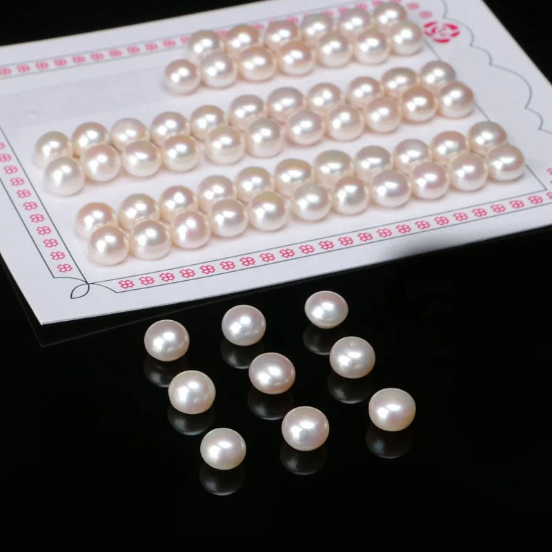 

3A Natural Half Hole Flat Back Freshwater Loose Pearls 2.5mm-9.5mm White Pearl Pink purple Pearl for making jewelry, Colors