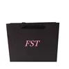 Top Grade Printing Pink Color Customized Black Card Shopping Paper Bags with Your Own Logo