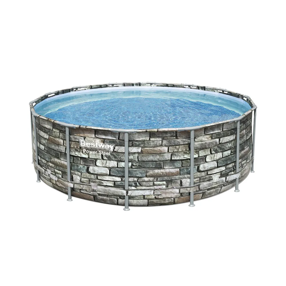 

Bestway 56993 inflatable frame stent family above ground lounge swim pool stone-look Power Steel