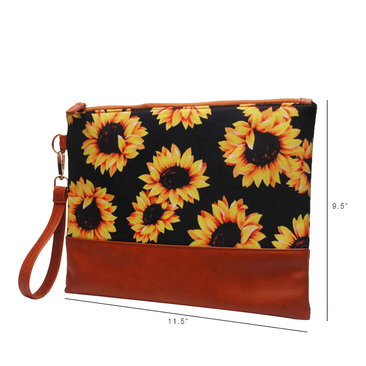 

Hot Sale New Portable Evening Bag Cosmetic bag PU Women Clutch Bag Sunflower Handbag, 9 colors