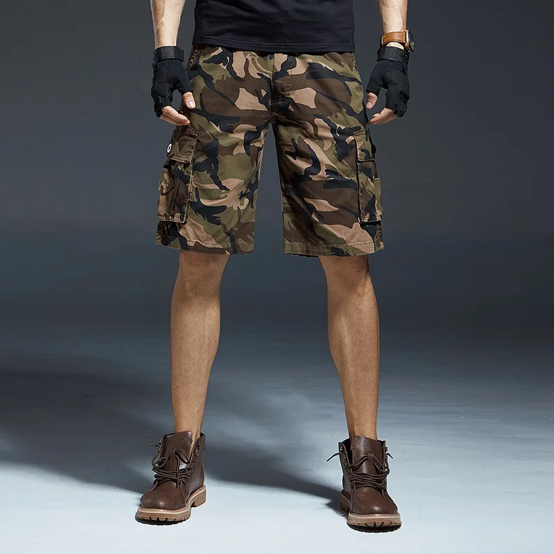 

Free Shipping Summer Cotton Large Size Sports Short Trousers Men's Camouflage Multi Pocket Cargo Shorts Outdoor Tactical Shorts