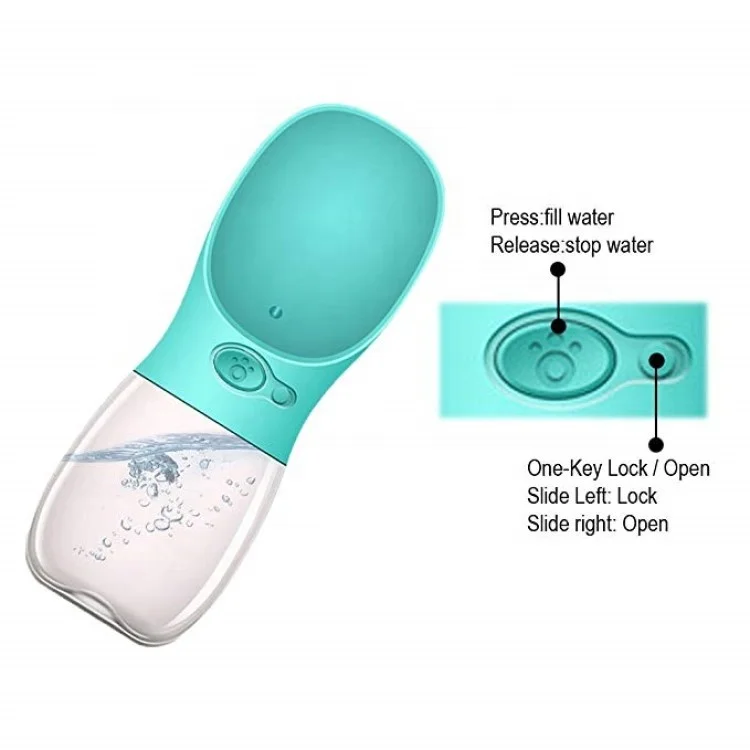 

Most Popular 350ml Pet Drink Water Bottle Dog for Travel, White, pink, blue or as your requirement