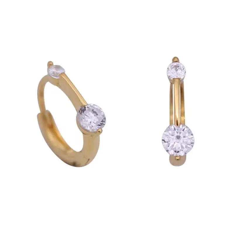 Factory Wholesale 925 Sterling Silver Earrings Cute Rhodium and Gold Plated with Personality Zircon for Women for Parties