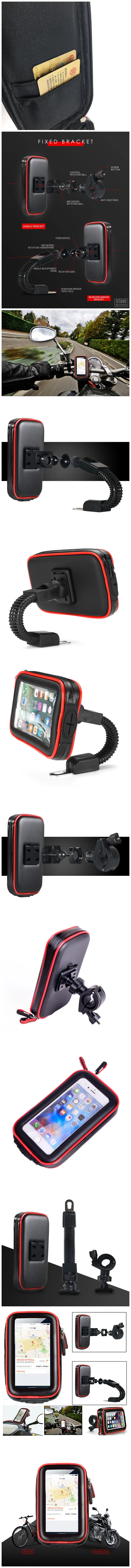 Waterproof Bicycle Motorcycle Phone Bag Holder For iPhone 8 X,Universal Bike Handlebar Support Stand GPS Mount For Samsung S9+