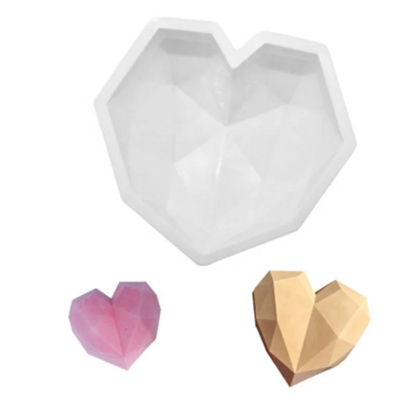 

Silicone Diamond Heart Shape Mousse DIY Cake Mold, White