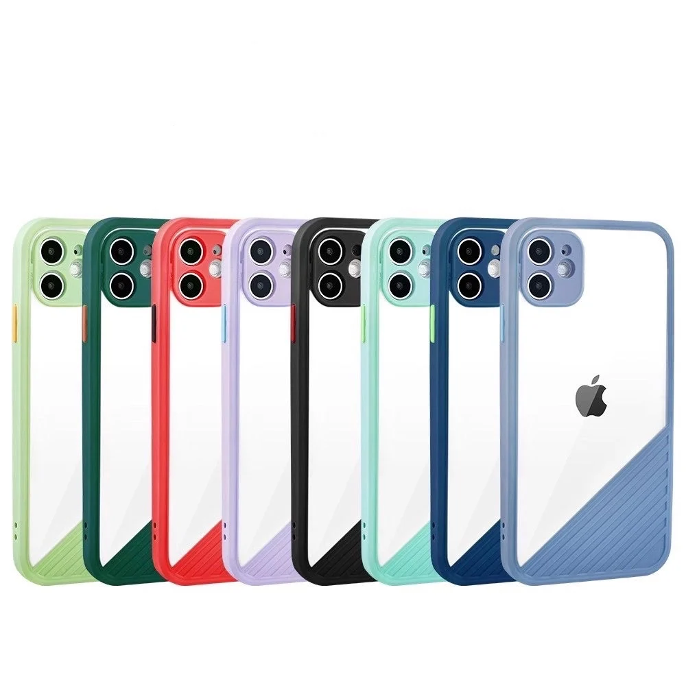 

cheap for iphone case Precision hole Design Colorful tpu Transparent pc bumper phone case for itel P36, 8 colors