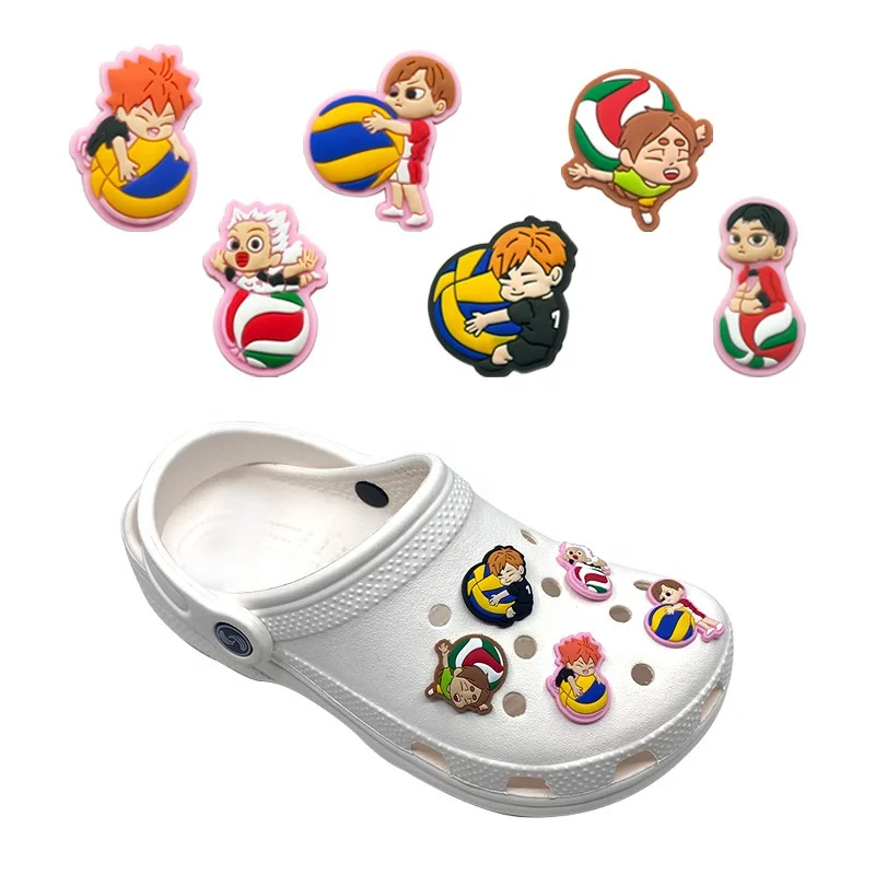 

Haikyuu shoe charms suitable for kids party gifts wristband bracelets japan anime croc charms shoe accessories, As picture