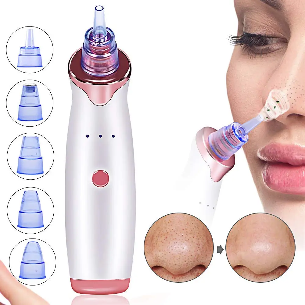 

Electric Facial Pore Cleaner Vacuum Acne Comedone Removal Cleanser Blackhead Extractor Kit, White