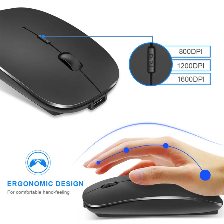 

Wholesales Wireless Mouse Computer Blue tooth Mouse Silent PC Rechargeable Ergonomic Mouse 2.4Ghz USB Optical Mice For Laptop PC
