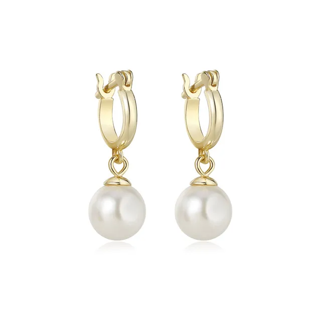 

Wholesale high end fashion custom korean hoop pearl earrings women stud daily jewelry, Pictures shown