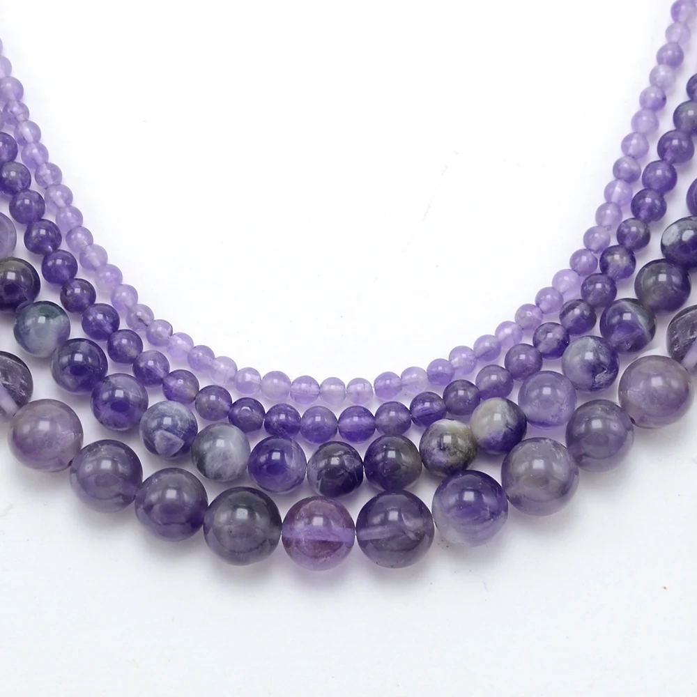 

Wholesale  Amethyst Round Jewelry Natural Stone Beads for Jewelry Making