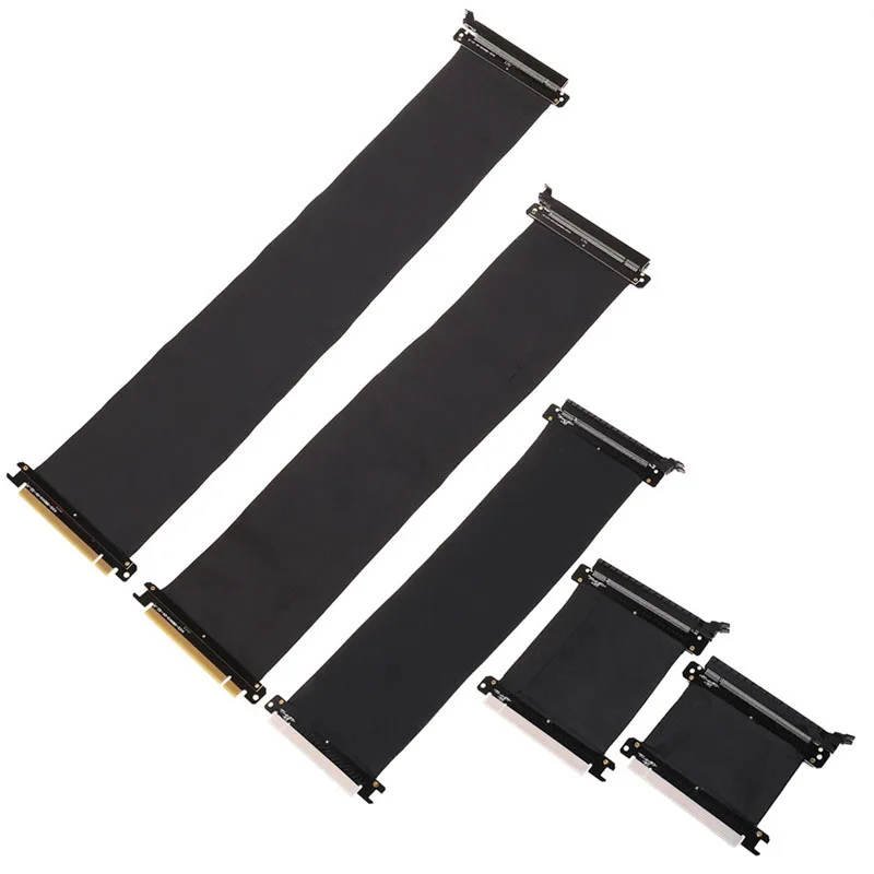 

Stock 16X PCI-E 3.0 Extender Cable 300mm PCIE Riser Cable 90 Degree Fast Speed 3070 3080 3090 Graphic Card Cable