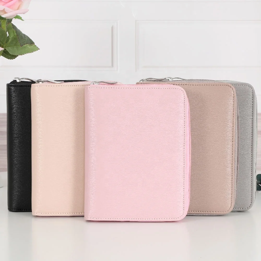 

5 Colored A7 Saffiano Leather Pocket 6 Rings Budget Money Binder Organizer Planner with Cash Envelopes Available