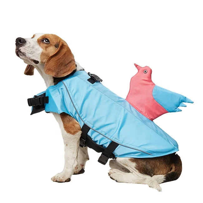 

pet clothing dog reflective swimsuit outdoor safety adjustable large dog life vest jacket, Blue, green