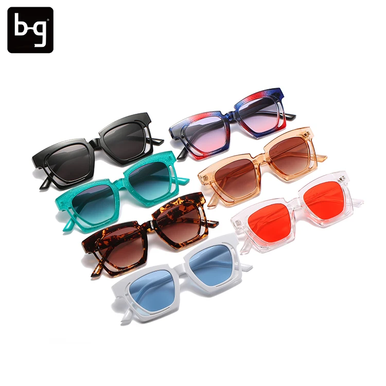 

Sublimation Single Bridge Shades Oversized Popular Womens Plastic Framed Square Sunglasses Men