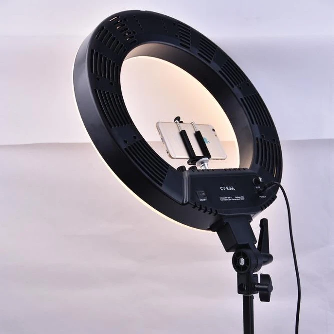 

FOSOTO CY-R50L 18 inch photographic ring light with tripod stand & phone holder, Gold pink black