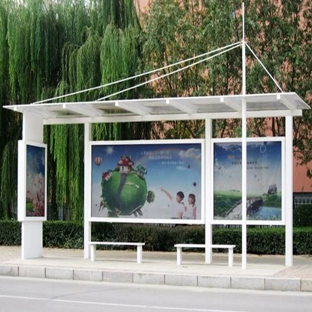 product-YEROO-Outdoor Advertising Metal Bus Stop Shelter for Passenger Waiting Bus-img