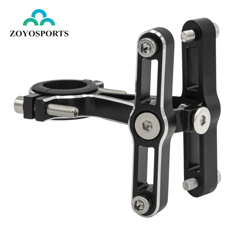 

ZOYOSPORTS Bicycle bottle cage conversion seat 360 degree rotating water bottle holder bottle cage double conversion seat, Black