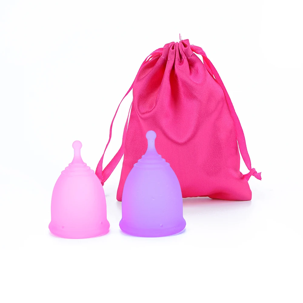

Small Large Monthly Period Care Menstrual Cup Reusable Period Cup for Lady Menstruation Collector, Purple/blue/pink/white