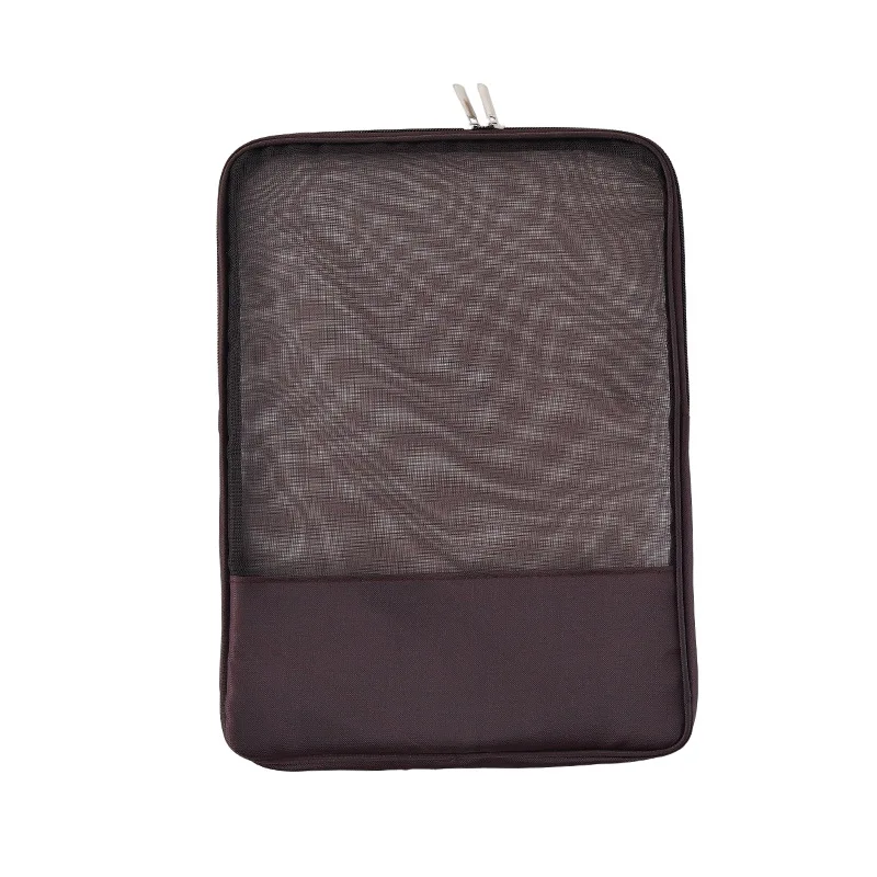 

Translucent mesh zipper document bag information bag student test special pencil case stationery storage bag, White, blue, black, brown