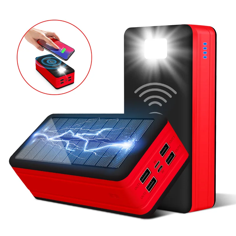 

Portable Phone Solar Charger 20000mAh 30000mAh 50000mAh Wireless Charging Solar Power Bank