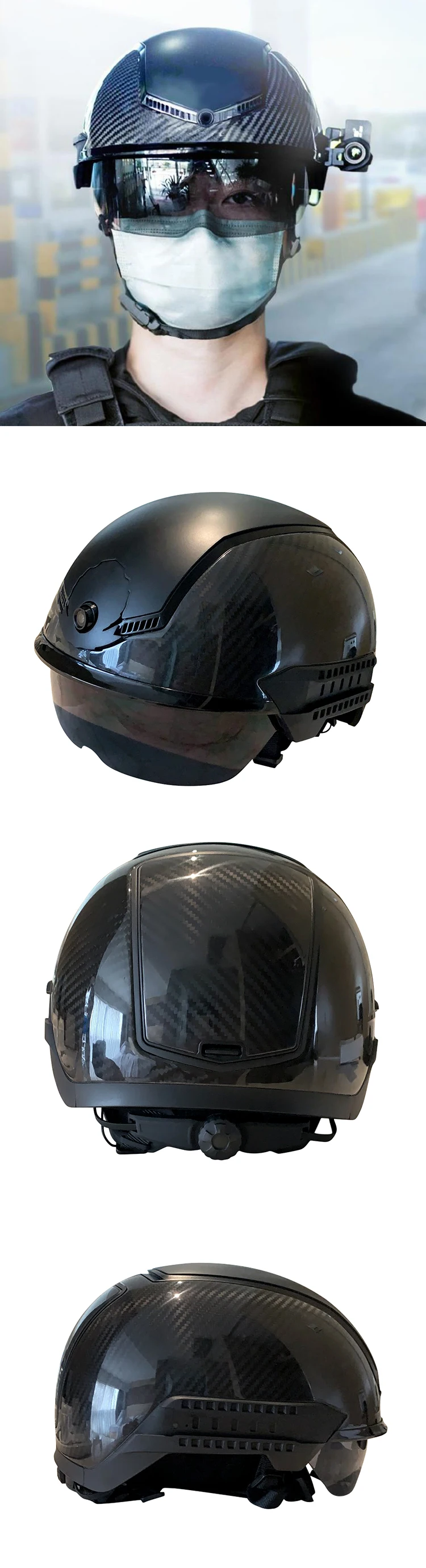 N901 sensor de imagem térmica infravermelha câmera temperatura scanner detecção febre termômetro ar polícia inteligente ai capacete