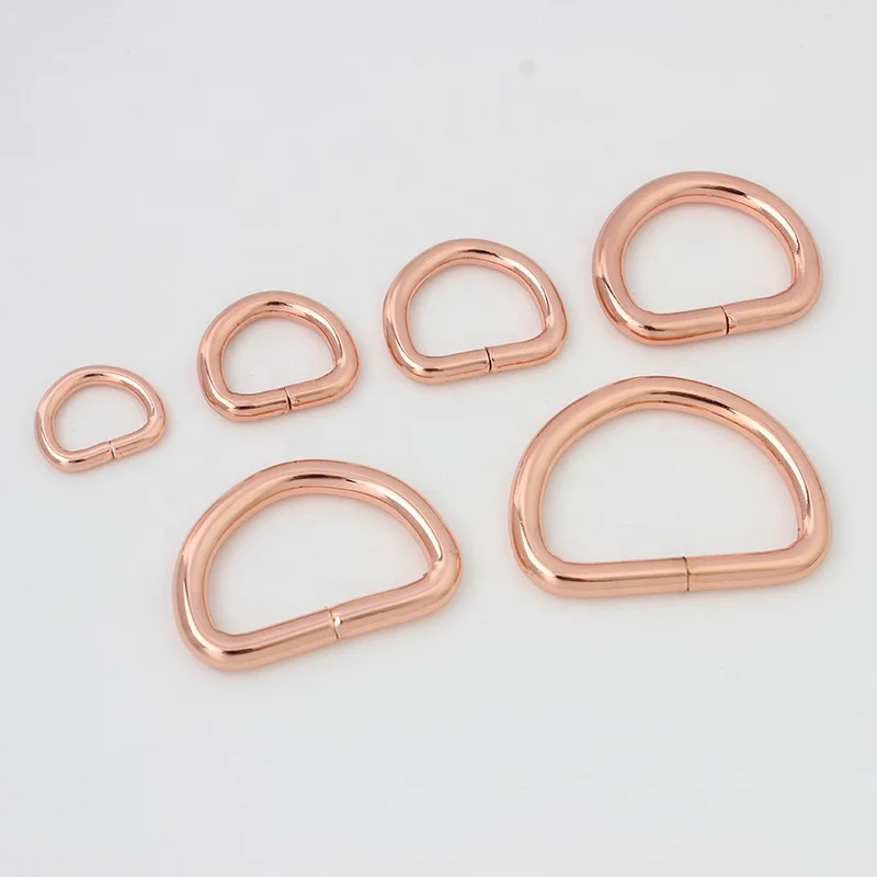 

Nolvo World Rose gold 6 size 13-16-20-25-32-38mm bag hardware accessories buckle ring metal opened D ring for bag handbag