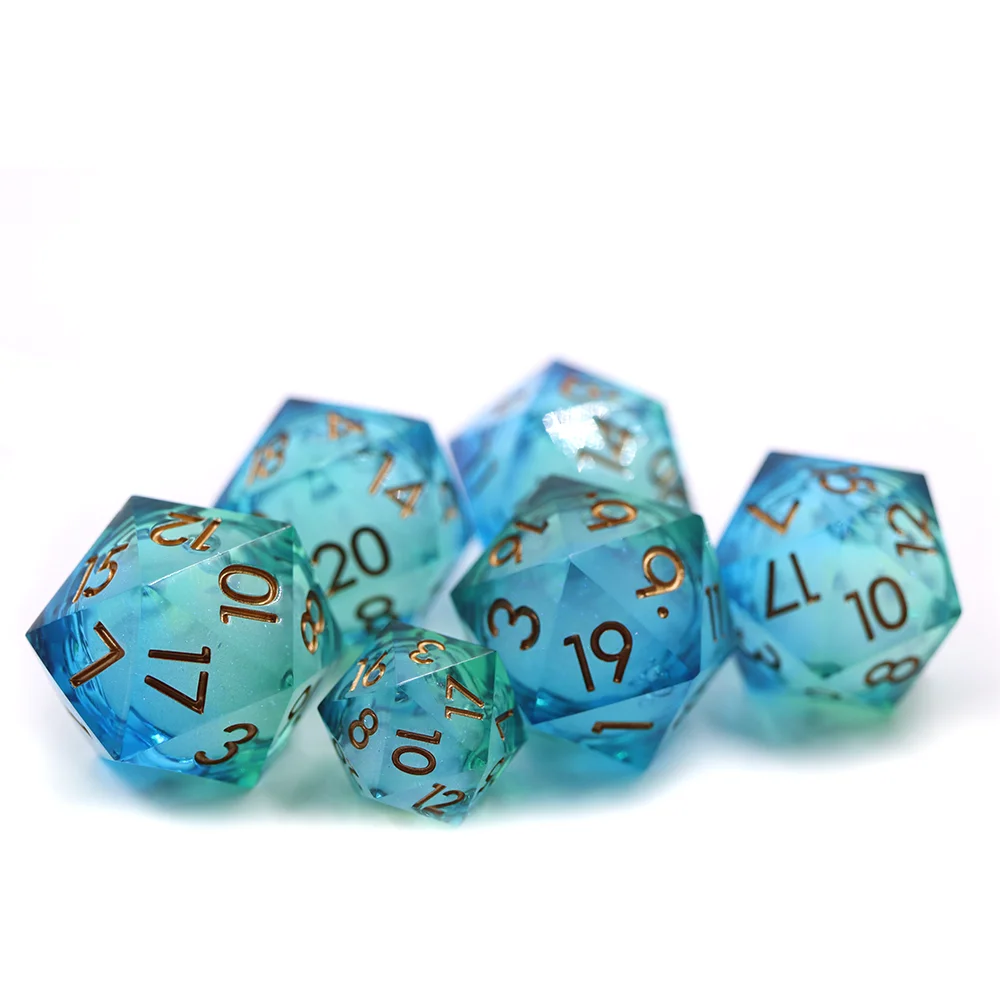 

Polyhedral liquid core Dice D20 33mm Single Dice Sharp Edge Resin Dice For Dnd Rpg
