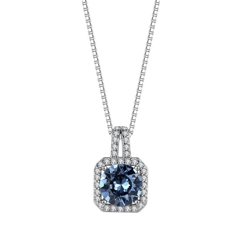 

RINNTIN SWN01 Fashion Women Accessories Jewelry Wholesale 925 Sterling Silver Pendant Crystal Necklaces